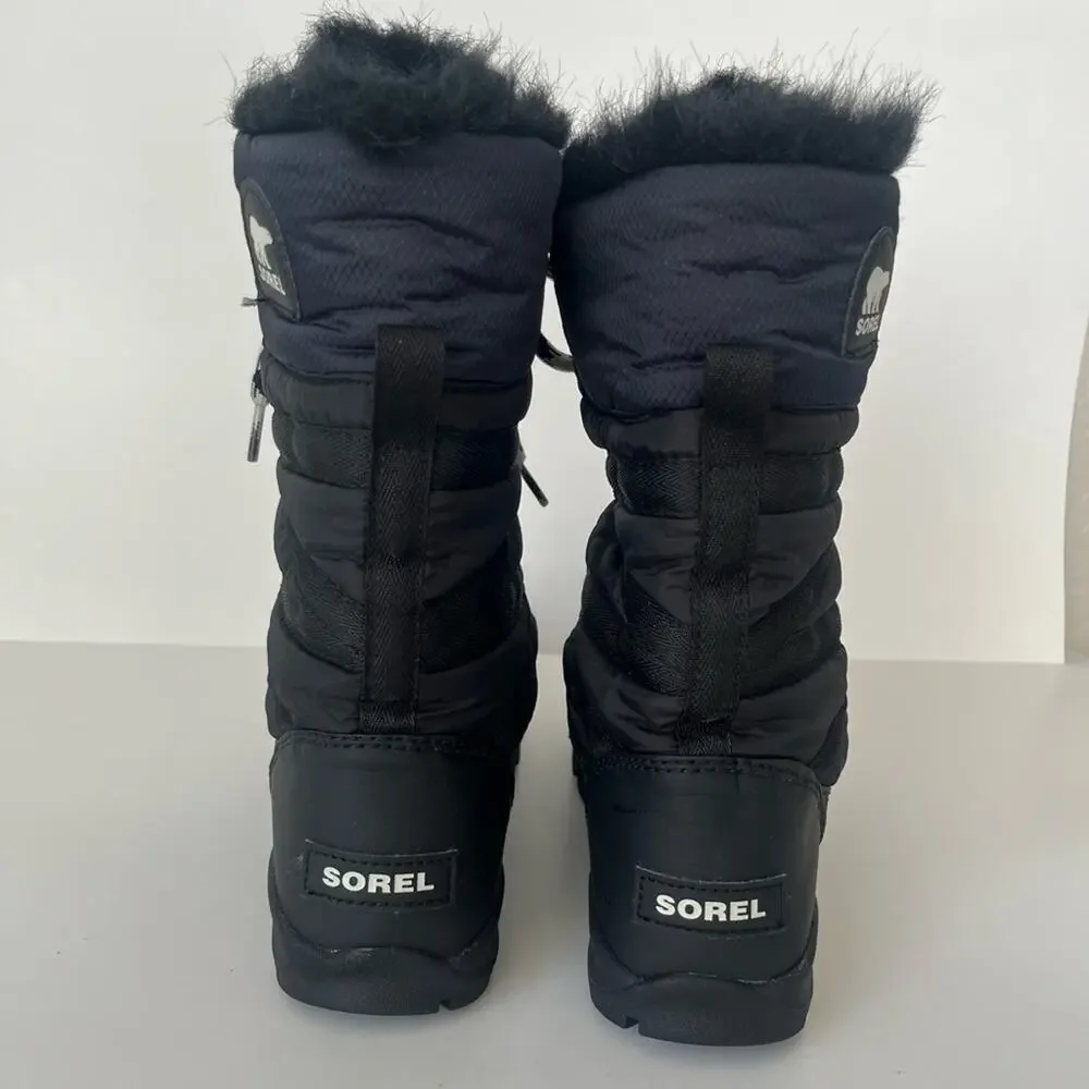 Sorel Whitney Mid Lace fur lined winter boots black 6